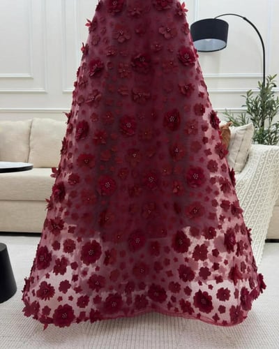 فستان شيلا عنابي