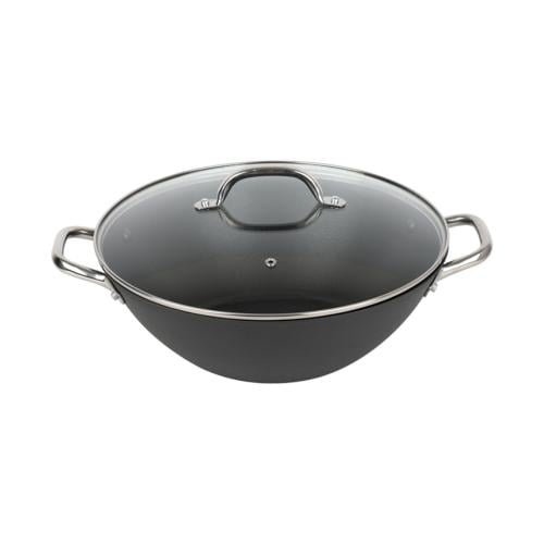 مقلى بيدين و غطاء زجاج 30 سم