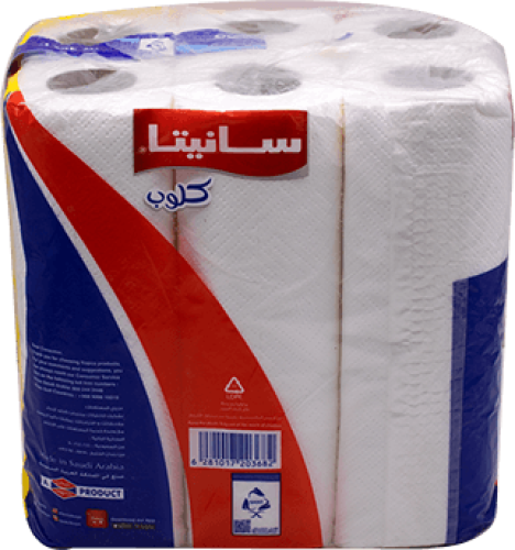 ورق تنشيف سانيتا كلوب 6 رول
