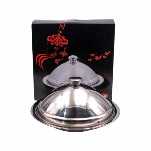 صحن تقديم غوزي فظي بغطاء م 34سم