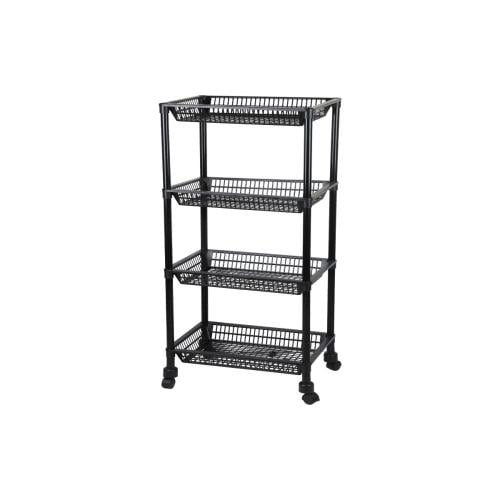 رف بلاستيك اسود 4 دور مقاس ارتفاع 112سم