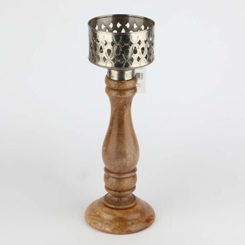 شمعدان خشب هندي مقاس 35*10 سم