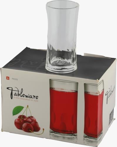 طقم كاسات اكريلك شفاف 6 كاسات
