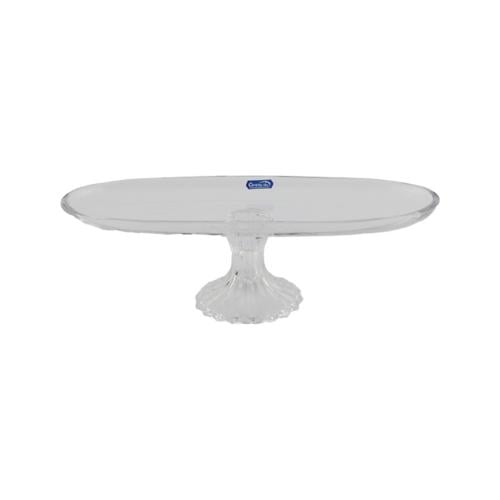 صحن زجاج شفاف بقاعده مقاس 40*14 سم