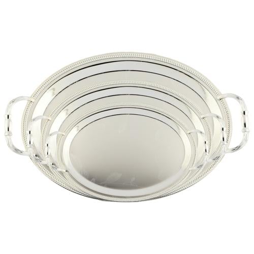 طقم طوفرية بيضاوي فضي 3 حبة