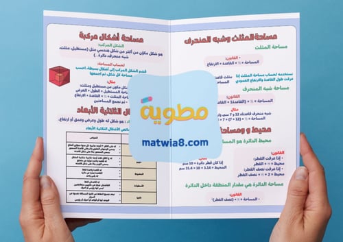 ‎مطوية القياس الأشكال الثنائية الأبعاد والثلاثي...