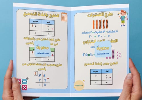 مطوية طرح الأعداد المكونة من رقمين-ثاني