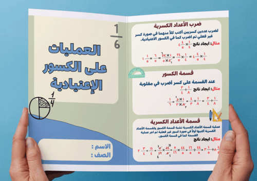 ‎مطوية العمليات على الكسور الاعتيادية.