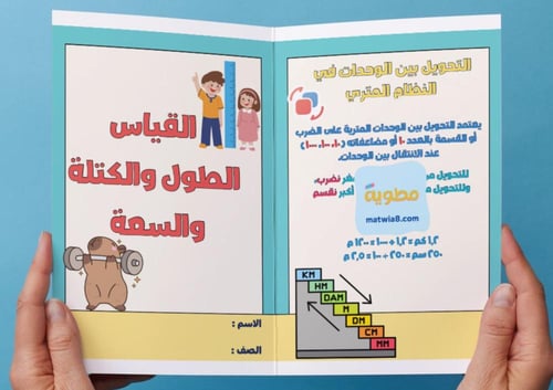 ‎مطوية القياس الطول والكتلة والسعة-سادس-١