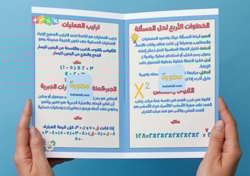 ‎مطوية الجبر والدوال - اول متوسط.