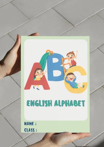 ‎مطوية الحروف الانجليزية.