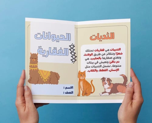 ‎مطوية الحيوانات الفقارية اول متوسط