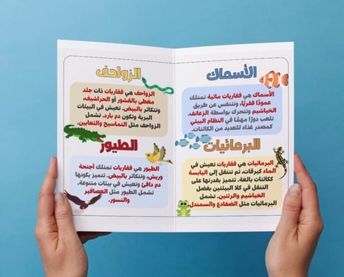 ‎مطوية الحيوانات الفقارية اول متوسط