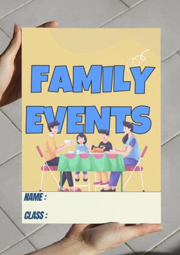 ‎مطوية Family events - vocabulary .