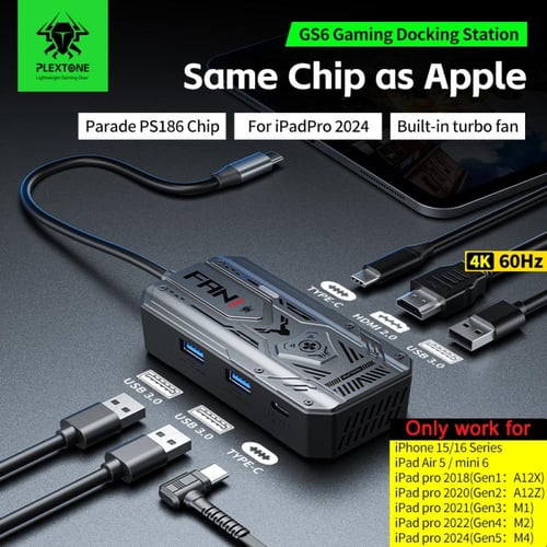 PLEXTONE GS6 6in1 | وصلة Type-C للألعاب والبث مع م...