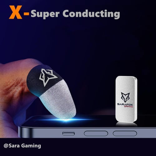 Sarafox V8 | قفازات ألعاب بألياف الفضية ولمس سريع...