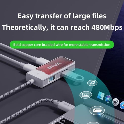 PIVA G41 | وصلة بيفا 4 في 1 Type-C بشحن PD60W وصوت...