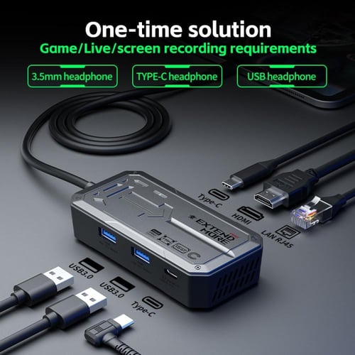 PLEXTONE GS1 PRO 6in1 | وصلة Type-C للبث والألعاب...