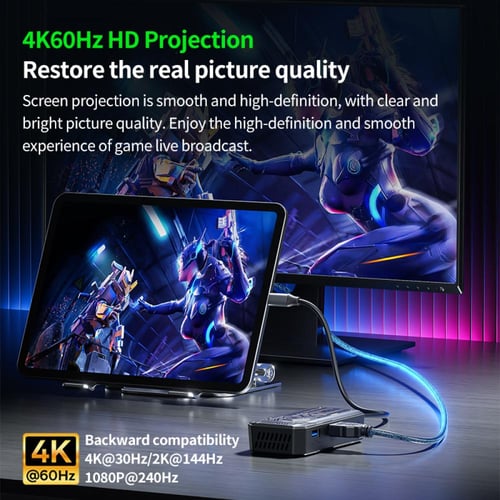 PLEXTONE GS6 6in1 | وصلة Type-C للألعاب والبث مع م...