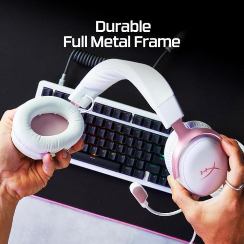 HyperX Cloud III Pink | سماعة ألعاب سلكية - ابيض و...