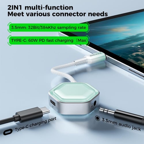 PLEXTONE GS1 PRO | وصلة ألعاب 2في1 شحن سريع وصوت ن...