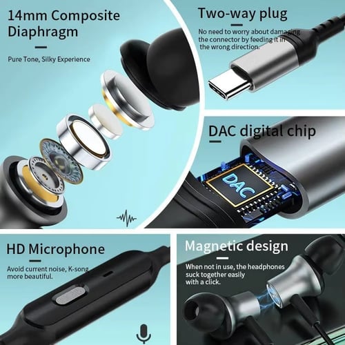 سماعة تايب سي Type-C بخاصية تغيير الاصوات