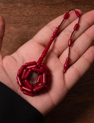 سبحة بكلايت تمليكة - عنابي