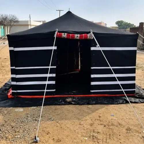 Black tent size 4x4 yards (shaped like a Bedouin tent)