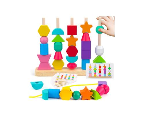 لعبة ترتيب الأشكال بالخيوط والعصيان