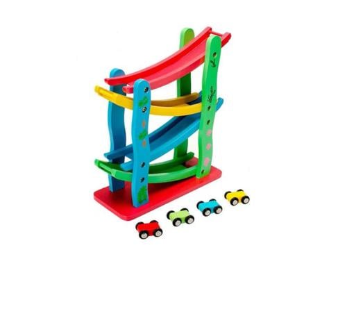 لعبة مضمار السيارات الخشبية