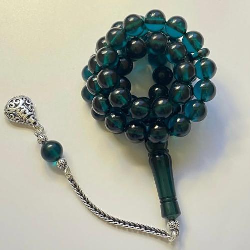 زعفراني بريحة عدد خرز 59 مقاس 9 كركوشة فضة رمز الم...