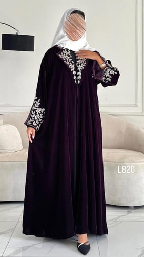 عباية مخمل شك يدوي قصة عادية ستريت