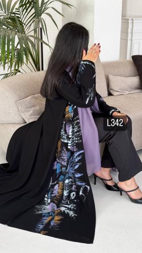 عباية كريب سبشل تطريز رسم وشك يدوي قصة ستريت عادية