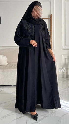 عباية كريب سبشل شك يدوي قصة عادية ستريت