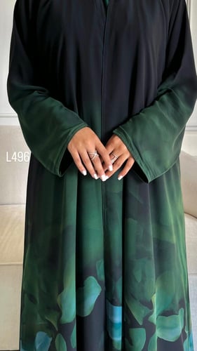 عباية شيفون مبطنة قصة عادية ستريت