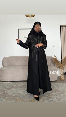 عباية كريب تطريز كمبيوتر مع شك قصة عادية ستريت