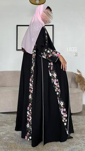 عباية كريب سبشل مع ترتر قصة كلوش