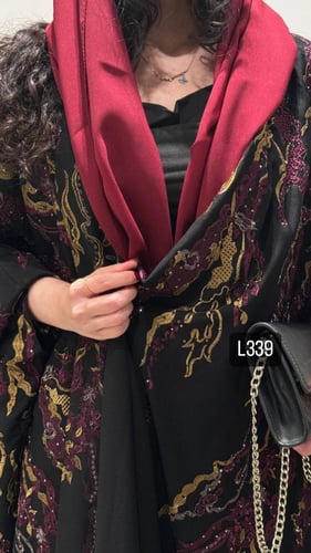 عباية كريب سبشل تطريز كمبيوت وكرستال ر قصة بشت