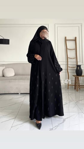 عباية كريب سبشل شك يدوي قصة عادية ستريت