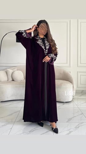 عباية مخمل شك يدوي قصة عادية ستريت