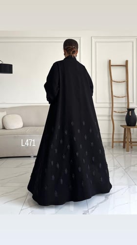 عباية كريب سبشل شك يدوي قصة عادية ستريت