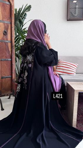 عباية كريب سبشل مع ترتر تطريز كمبيوتر قصة عادية ست...