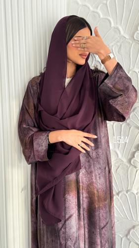 عباية شيفون مبطنة قصة عادية ستريت