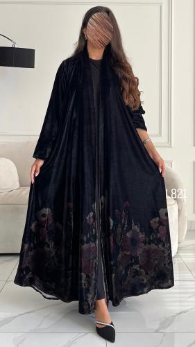 عباية مخمل طباعة قصة عادية ستريت