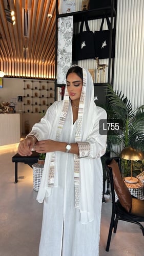 عباية كريب بحريني تطريز كمبيوتر قصة عادية ستريت