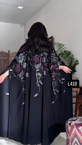 عباية كريب سبشل مع ترتر تطريز كمبيوتر قصة قطري