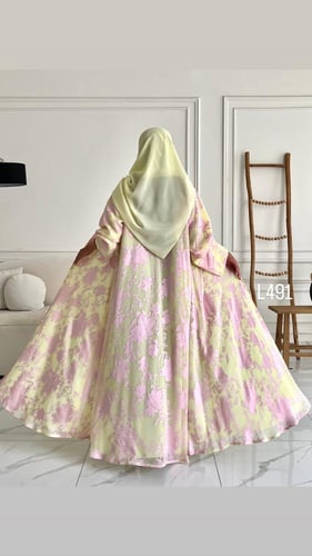 عباية شيفون مبطنة قصة عادية ستريت