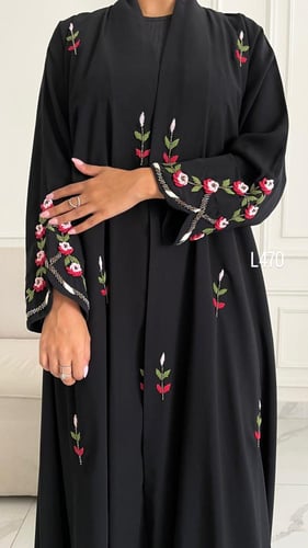 عباية كريب سبشل شك يدوي قصة عادية ستريت