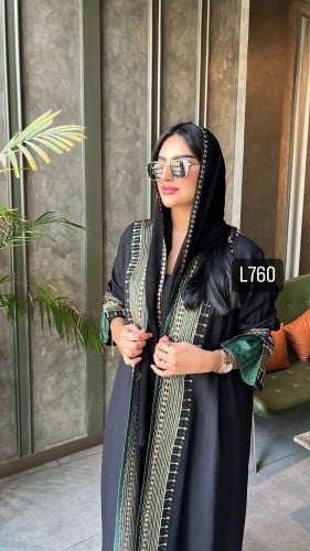 عباية كريب بلقيس تطريز يدوي هاري قصة عادية ستريت