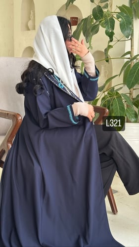 عباية كريب شك خيوط يدوي قصة عادية ستريت